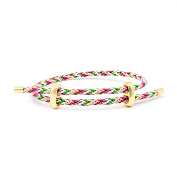 Pink aztec cable bracelet