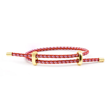 Scarlet & lavender cable bracelet