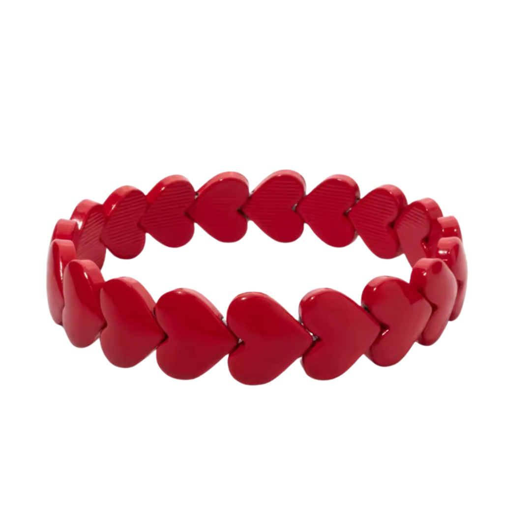 red enamel heart bracelet