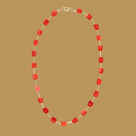 Tulip Red Coral Necklace