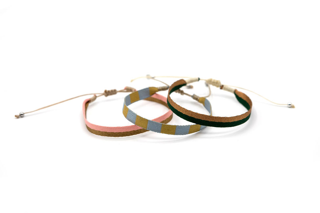 Katie's Mix, set of 3 adjustable ribbon tie bracelets