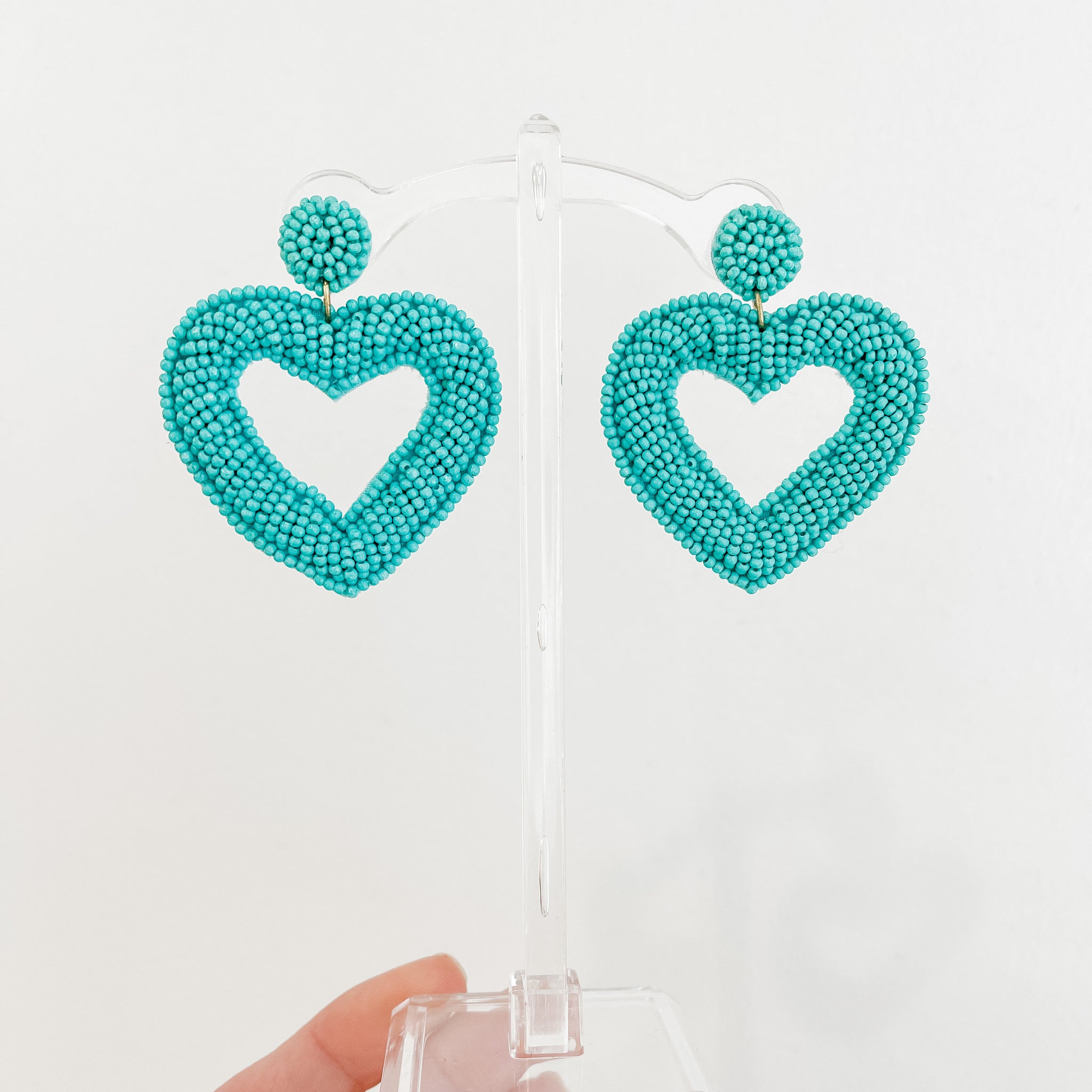 Turq Heart Earrings
