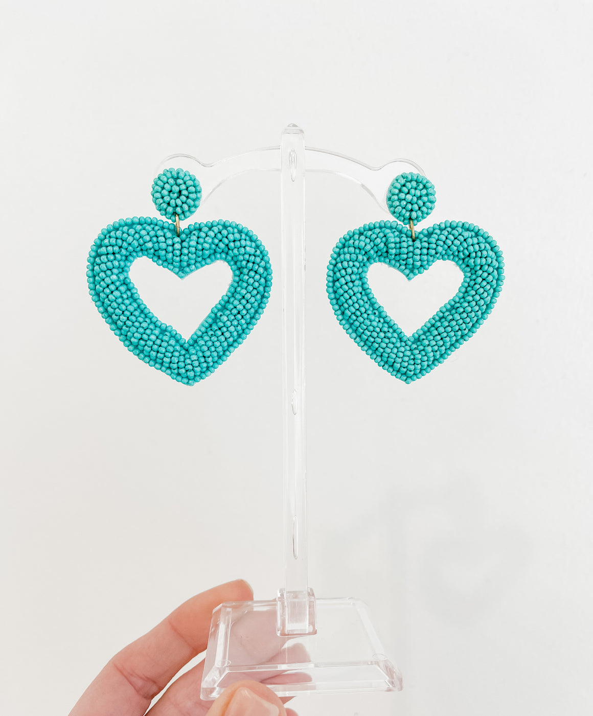 turq heart earrings