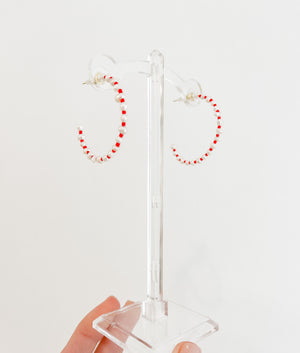 mini red pearl hoop